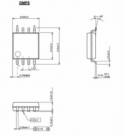 Микросхема JRC4580M (NJM4580M) / DMP8, Сдвоенный аудио операционный усилитель