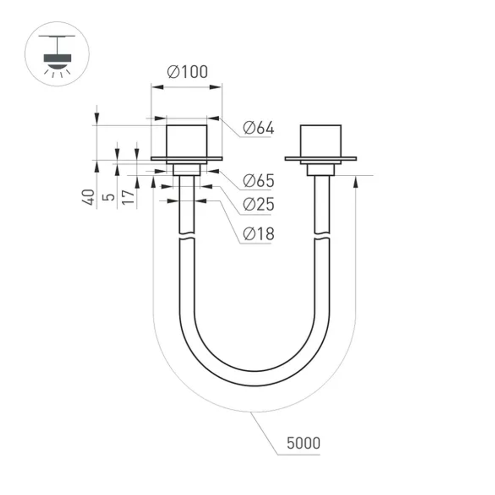 Светильник SP-TROPIC-BUILT-TRIMLESS-R18-L5000-58W Warm3000 (BK, 360 deg, 230V) (Arlight, IP20 Пластик, 3 года) 043391