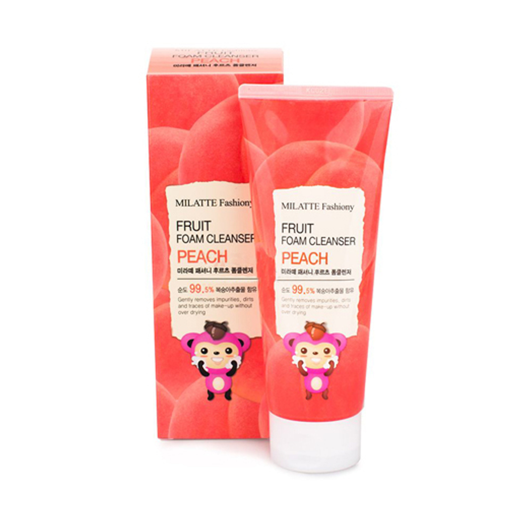 Milatte Fruit Foam Cleanser Peach пенка для умывания с экстрактом персика