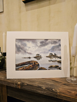 Картина авторская акварельная в паспарту 30х40 см на стену для интерьера "Ладога суровая! Ладога любимая!