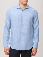 Рубашка Saint Barth Pamplona denim голубой лён