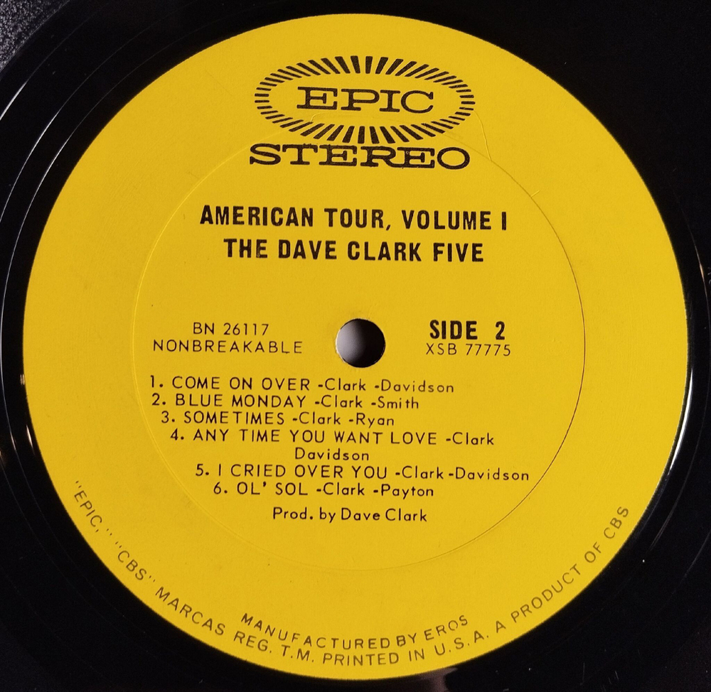 Винтажная виниловая пластинка LP The Dave Clark Five American Tour (USA 1964)