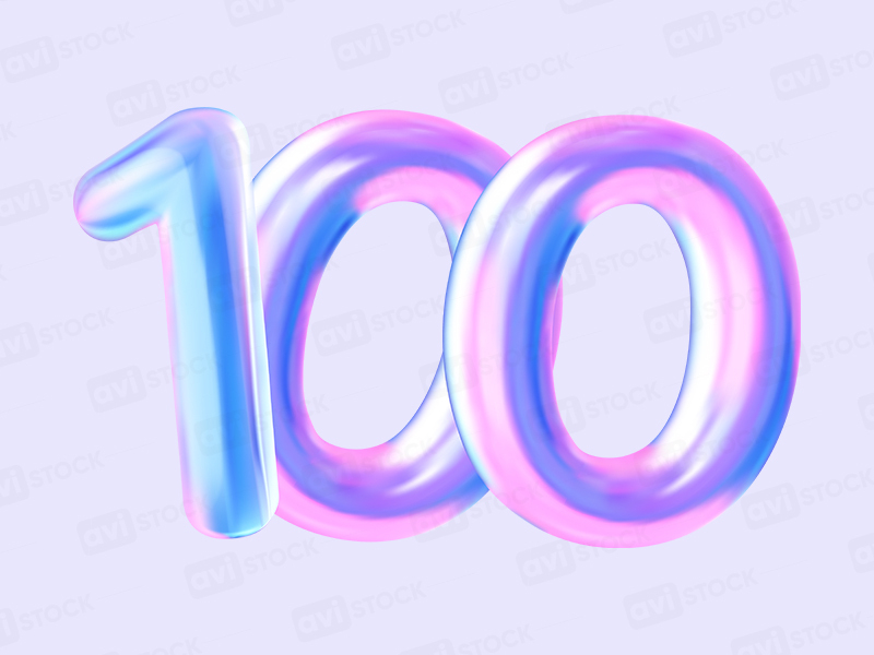 Голографическая цифра 100