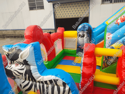 Коммерческий надувной батут "Царство зверей 3", 5x5x2.8 м