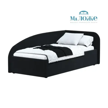 Кровать Элис 90х200 Черный Правый Угол