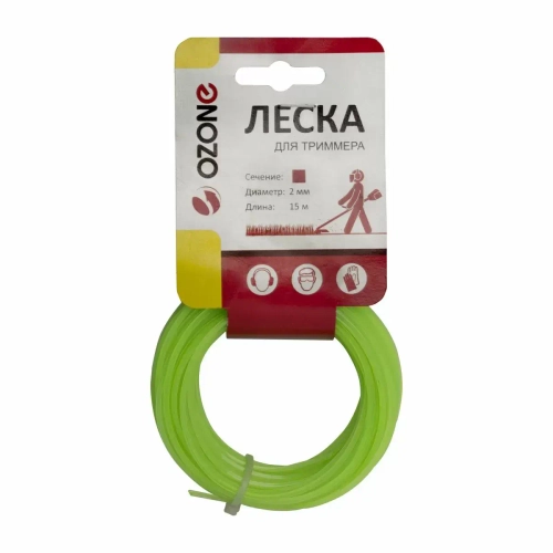 Леска для триммера 15 м, 2 мм Ozone LTR-2.0SQ-15