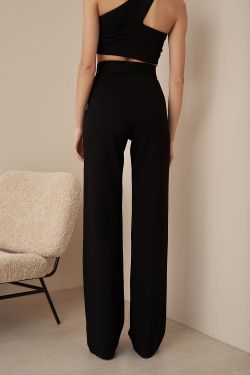 Брюки прямые из джерси черного цвета