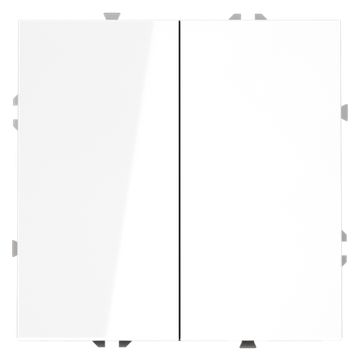 Проходной переключатель встраиваемый VOLTUM S70 двухклавишный 10А, (белый глянцевый)