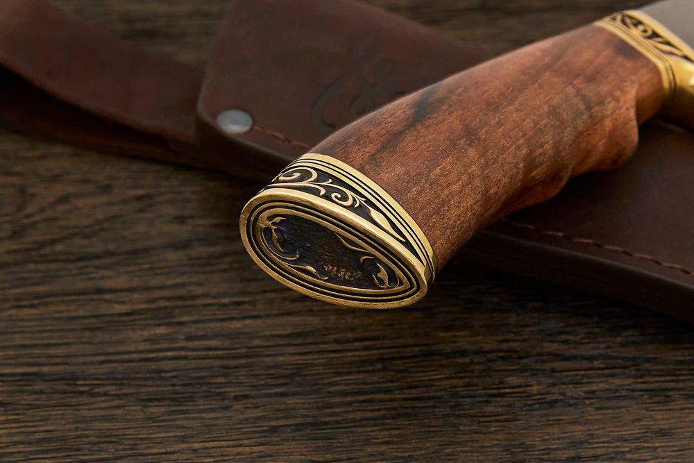 Разделочный нож Игоря Пампуха Модель 083, клинок 145мм, булат легированный, рукоять орех