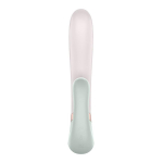 Зелёно-розовый вибратор-кролик 20см с функцией нагрева Satisfyer Heat Wave