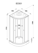Кабина EC931 душевая PARLY (90х90х210)