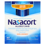 Nasacort, Multi-Symptom Allergy 24 HR, без спирта, без запаха, 55 мкг, 60 спреев, 10,8 мл (0,37 жидк. Унции)
