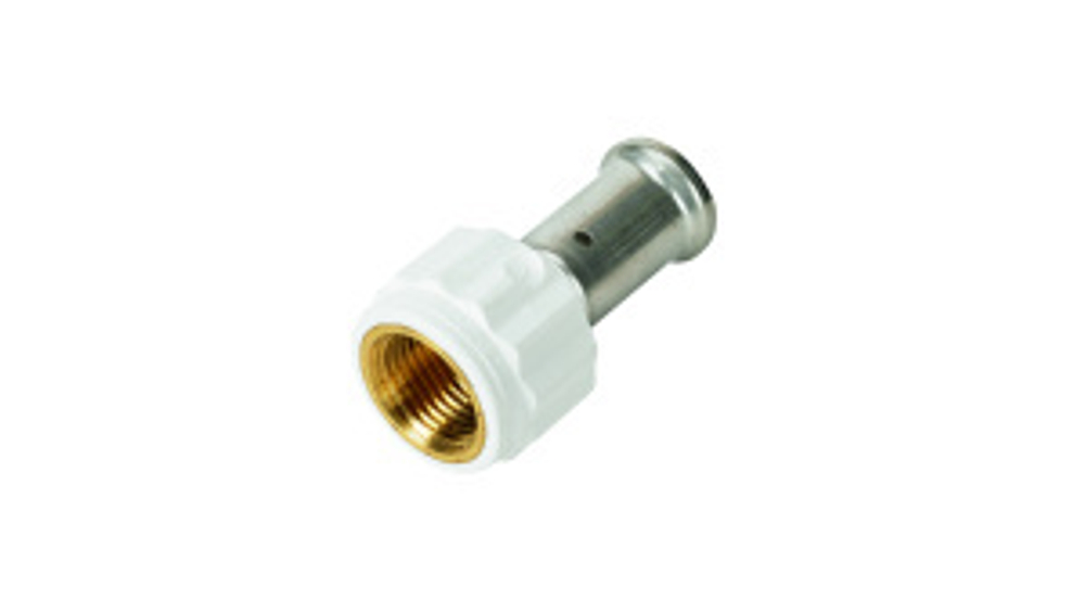 Муфта ВР, ПВДФ пресс, 26х3/4", цвет белый Henco