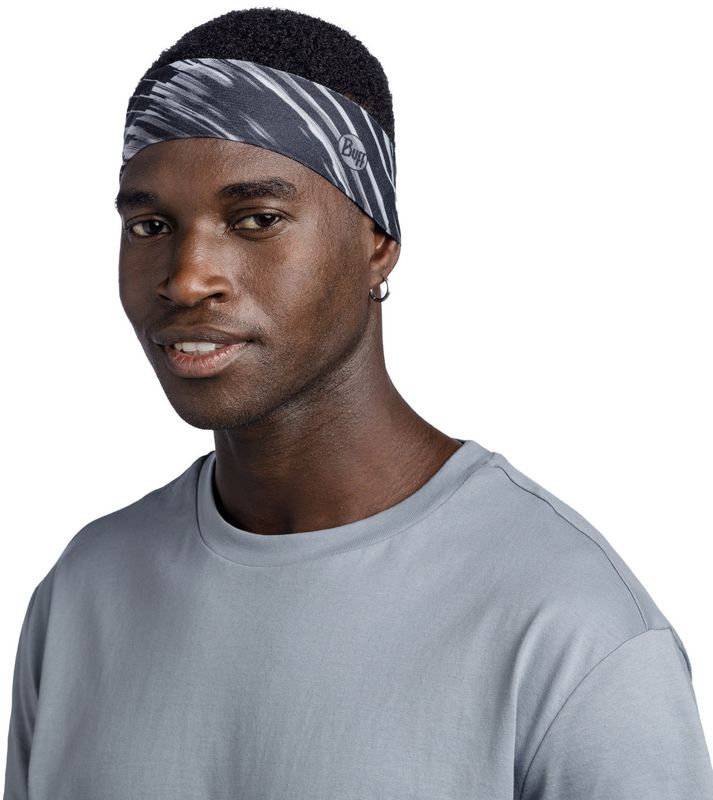 Узкая спортивная повязка на голову Buff Headband Slim CoolNet Jaru Graphite Фото 3