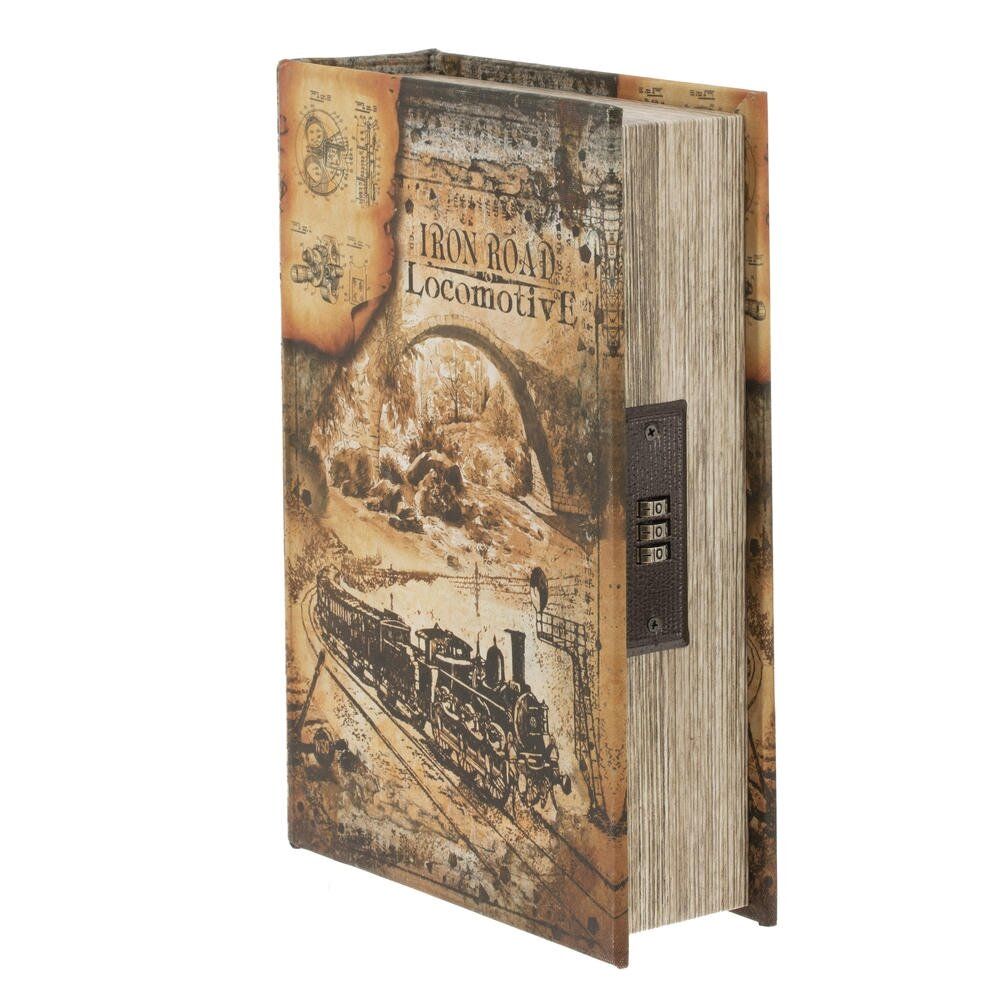 GAEM Шкатулка-книга с кодовым замком, L18 W7 H27 см