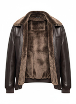 KHIMEONE Мужская кожаная куртка на меху (натуральная кожа/натуральный мех)