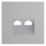 Накладка для розетки компьютерной двойной RJ45+RJ45 кат.6, (серый) Voltum S70 VLS001416