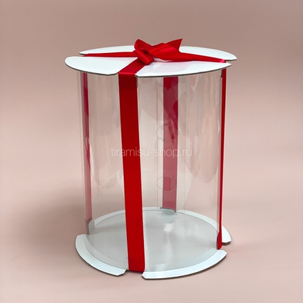 Коробка для торта прозрачная ТУБУС 16х22 см