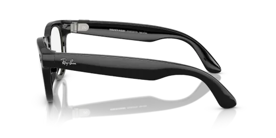 Солнцезащитные умные -очки с экшен камерой Ray Ban Headliner RW4009F 601/MF 51 (Black Clear/Sapphire) (Сапфировый, черный, прозрачный)