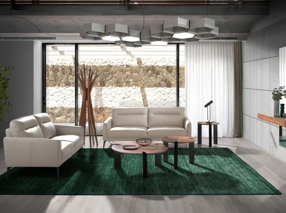 Двухместный диван Angel Cerda KF098-2P, серая кожа