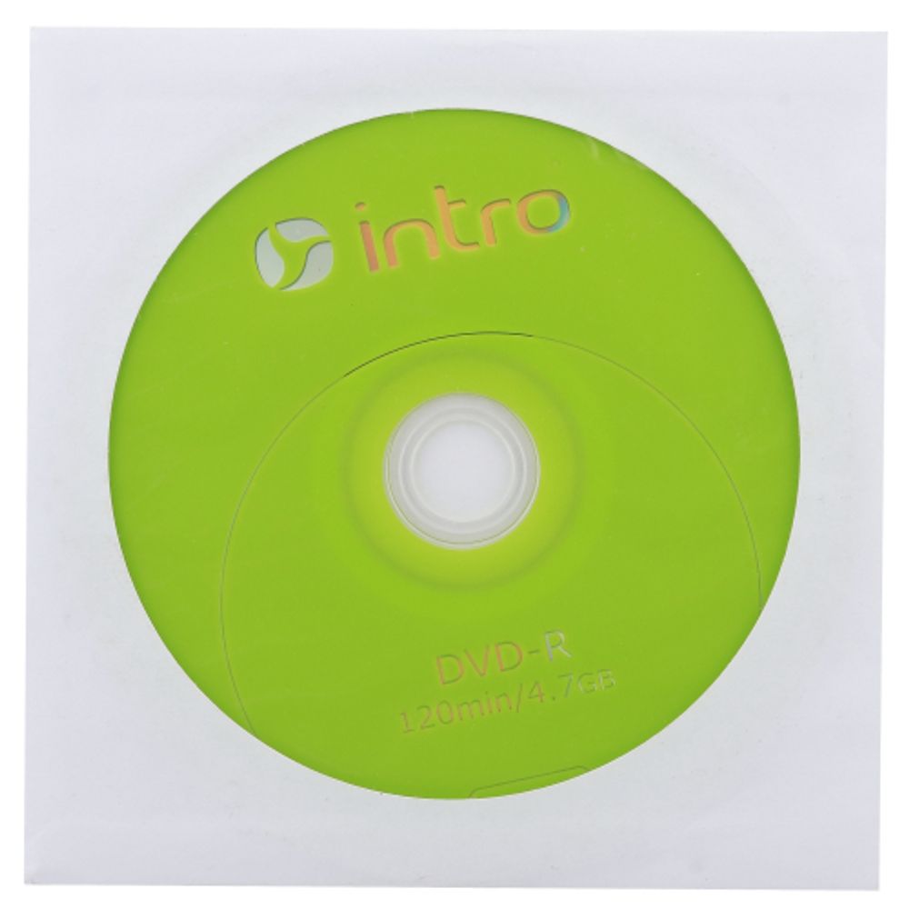 Диски оптические Intro CONVDVDR DVD-R 16X 4,7GB конверт комплект 150 штук | Оптические диски