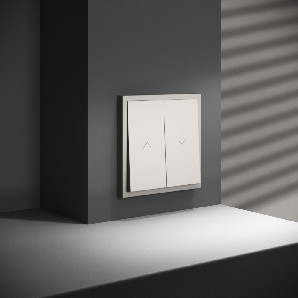 Выключатель встраиваемый VOLTUM S70 для жалюзи 10А, (кашемир)