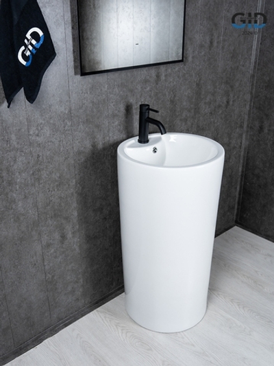 Раковина Gid Nb135 81102 накладная белая 46x46x86