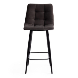 Стул полубарный CHILLY (mod. 7095пб ) ткань/металл, 53x44x94 см, высота до сиденья 66 см, темно-серый barkhat 14/черный (Комплект из 2 шт.)