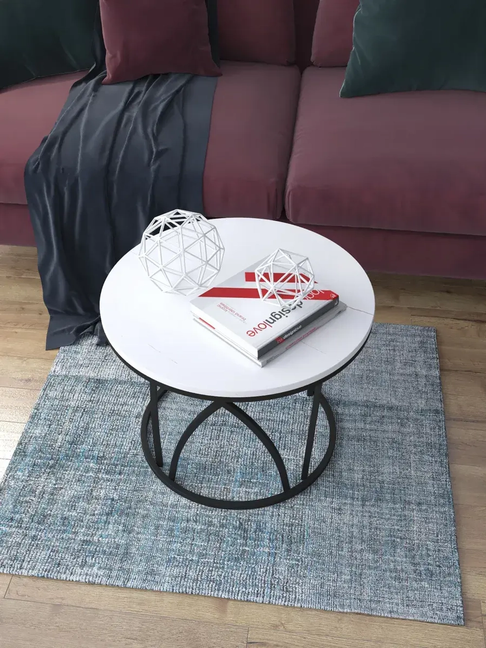 Журнальный стол Тюльпан - ЧБГ - МДФ в ПВХ