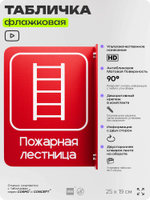 Табличка "Пожарная лестница" флажковая на стену, двусторонняя с крепежом, 19 х 25 см, для офиса, кафе, ресторана, серия COSMO, Айдентика Технолоджи