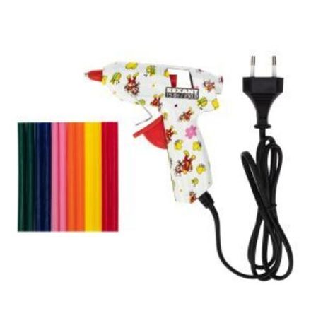 Пистолет клеевой REXANT, 15 Вт, Ø7 мм + набор цветных стержней 12 шт, блистер