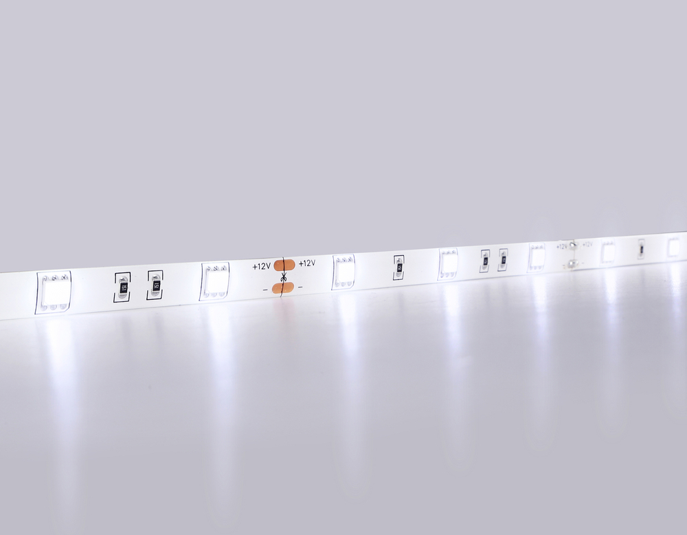 GS1903 5050 30Led/ 7.2W m/ 12V IP65 6500K/ 5000*10*2.87mm (2 конт.)