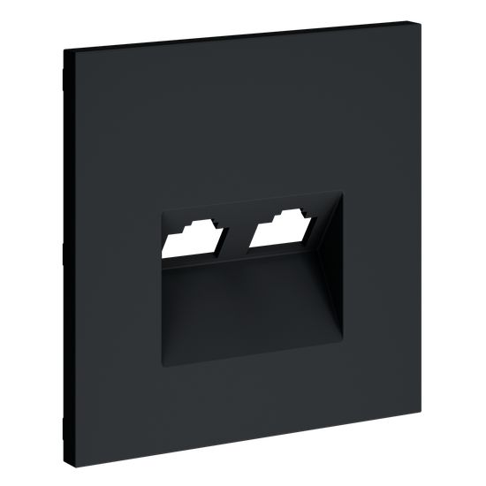 Накладка для розетки компьютерной двойной RJ45+RJ45 кат.6, S70 (графит)