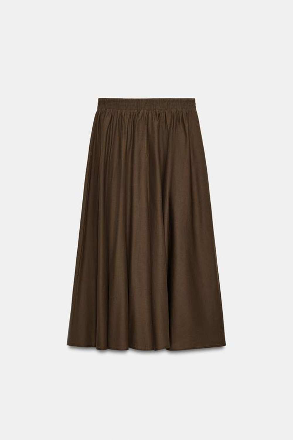 ZARA ЮБКА-НАКИДКА МИДИ, КОРИЧНЕВЫЙ