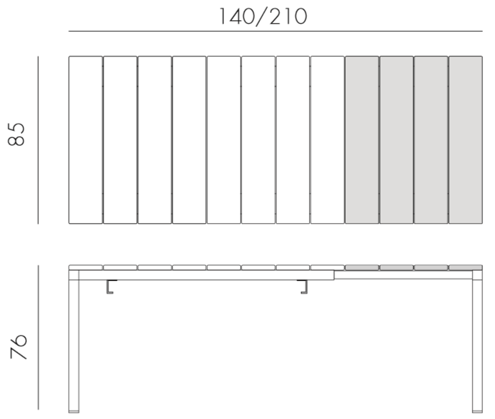 Стол металлический раздвижной Rio Alu 140 Extensibile