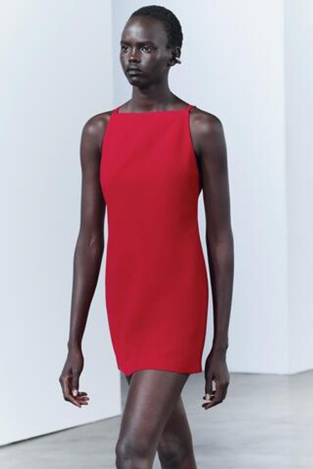 ZARA КОРОТКОЕ ПЛАТЬЕ — ZW COLLECTION, КРАСНЫЙ