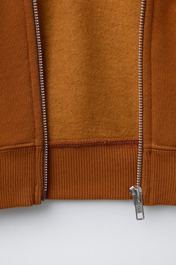 ZARA ХУДИ С НАДПИСЬЮ ИЗ МАХРОВОЙ ТКАНИ, ТЕРРАКОТОВЫЙ