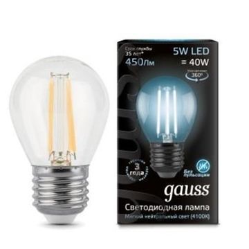Лампа Gauss LED Filament Globe E27 5W 4100K 105802205
