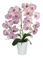 Искусственные Орхидеи тигровые 2 ветки латекс 55см в кашпо