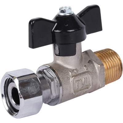 Кран шаровой с накидной гайкой STOUT 1/2"x1/2" НР/накидная гайка (бабочка)