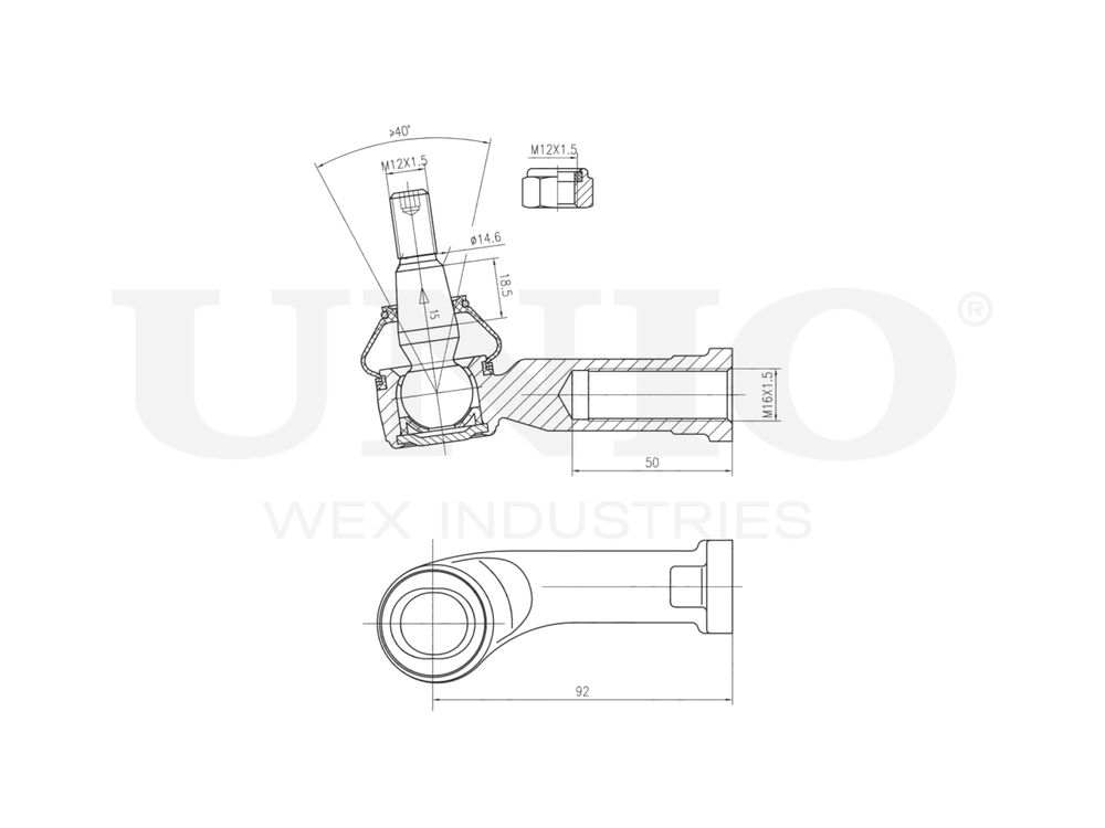 Наконечник рулевой левый UNIO SSP-10051