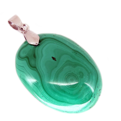 Кулон "Овал" малахит светлый асс.