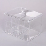 Диспенсер для ватных дисков и палочек»ФАНТЭНЕГРО», прозрачный, 15*11*12,7см