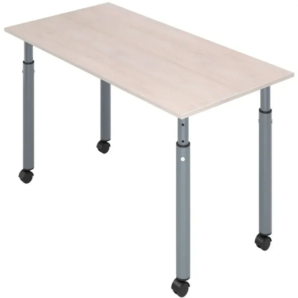 Стол MET_ученический Комус Мебель 2-мес.3-7р.г.на кр.оп.дуб шамони св./сер