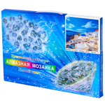 Алмазная мозаика Alingar, на подрамнике, с полным заполнением, (глянц) дизайн рамка, 30х40 см, 20 цветов, "Санторини"