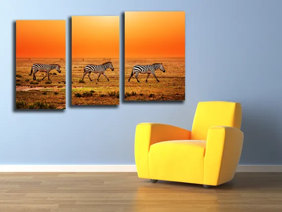 Модульная картина "Зебры Африки"