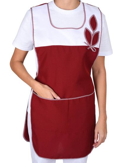 Фартук-сарафан женский "Сириус-Весна" (бордо/белый)