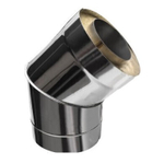Сэндвич колено для дымохода оцинкованная сталь Eco Flue 1 мм D200х115 мм угол 135 градусов