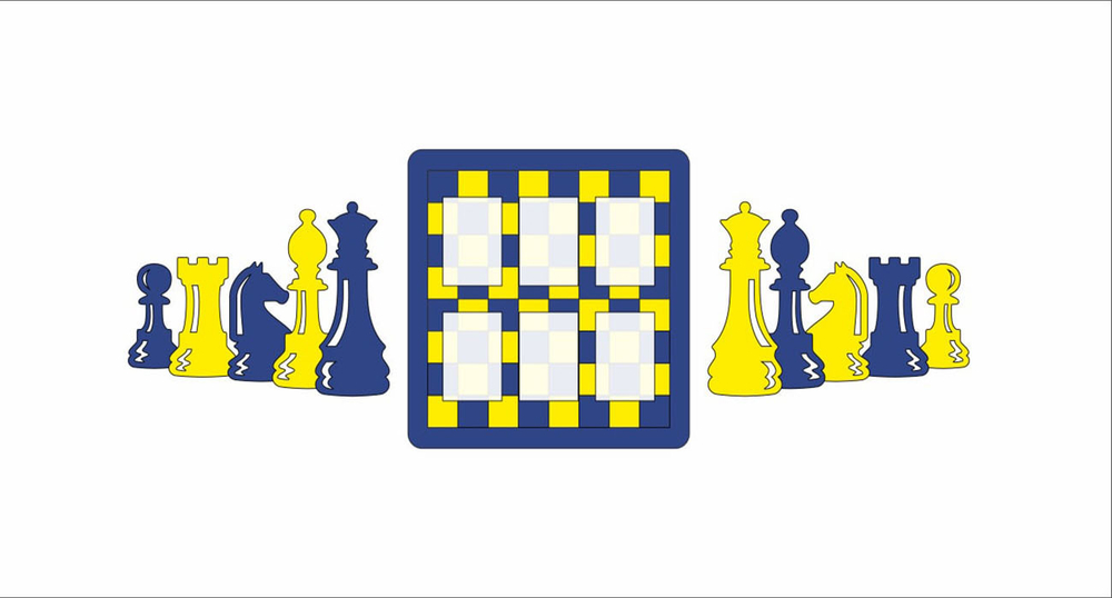 Декоративная панель "Шахматная доска с фигурами"