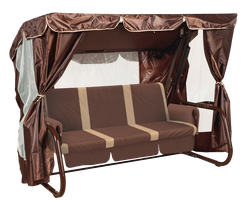Садовые качели «Нирвана Премиум» с москитной сеткой — Brown